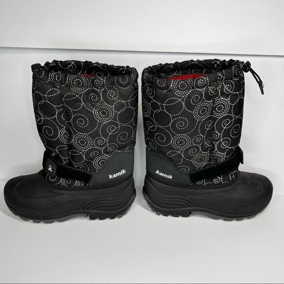 KAMIK snow boots women's 6 black white swirl insulated waterproof winter ankle - Picture 6 of 14
